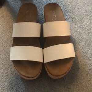 White platform sandals